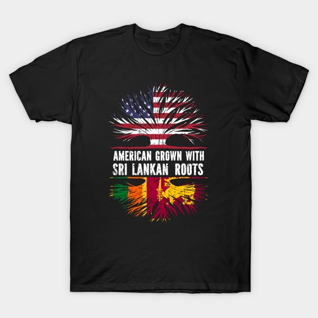 American Grown with Sri Lankan Roots USA Flag T-Shirt by silvercoin